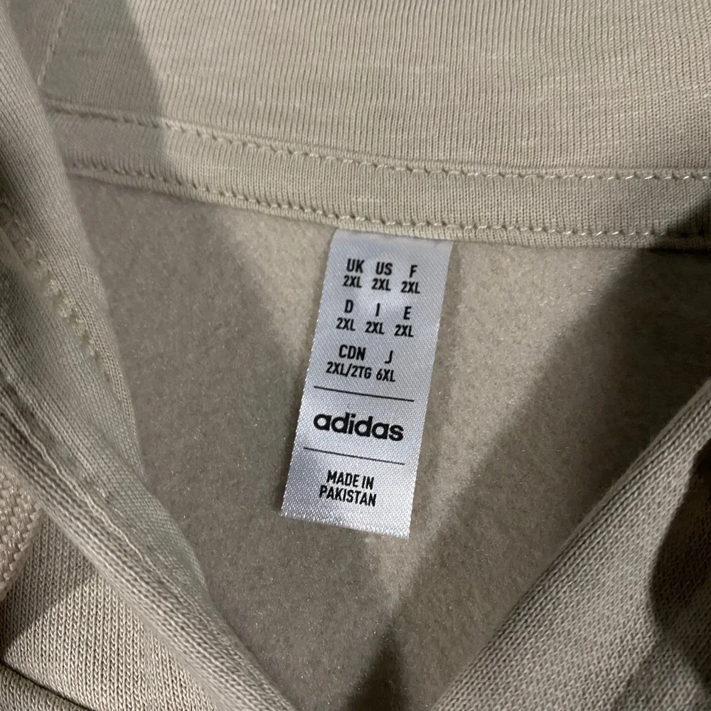 Adidas Tech 3D Trefoil Graphic Logo Sweatshirt Hoodie Adult XXL Beige